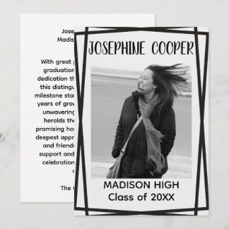 Gespleten rand afstudeerfoto letterpers  kaart