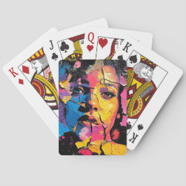 Gespleten Schildering Muurschildering Schoonheid z Pokerkaarten