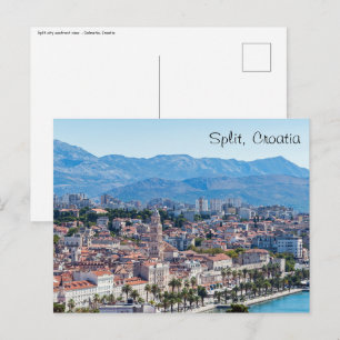 Gespleten stadszeedijk luchtfoto, Dalmatië, Kroati Briefkaart