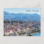 Gespleten stadszeedijk luchtfoto, Dalmatië, Kroati Briefkaart (Voorkant)