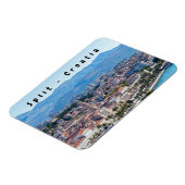 Gespleten stadszeedijk luchtfoto, Dalmatië, Kroati Magneet (Linkerzijde)