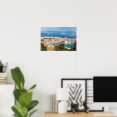 Gespleten stadszeefront luchtfoto, Dalmatië, Kroat Poster (Thuiskantoor)