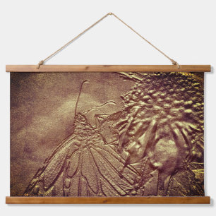 gespleten vlinder in bruine Natuur kunst Hangend Wandkleed