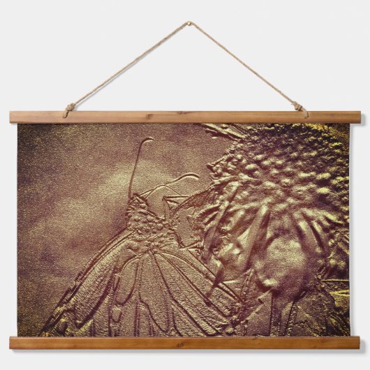 gespleten vlinder in bruine Natuur kunst Hangend Wandkleed (Voorkant)