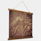 gespleten vlinder in bruine Natuur kunst Hangend Wandkleed (Gebogen)