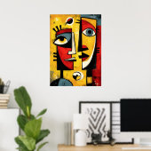 Gespletene Waarneming Hedendaagse Abstracte Expres Poster (Thuiskantoor)