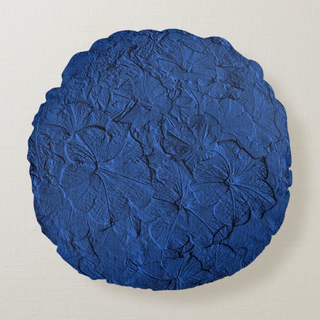 Gesplitst Blauw Petunias Rond Sierkussen Kussen (Voorkant)