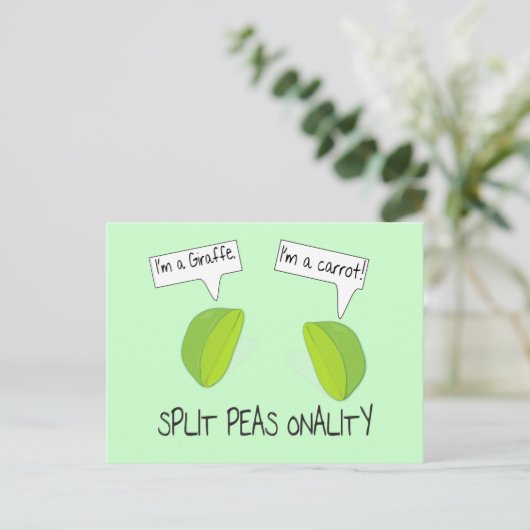 Gesplitst Briefkaart van erwt (Staand voorkant)