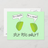 Gesplitst Briefkaart van erwt (Voorkant / Achterkant)