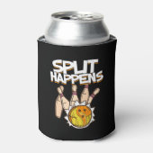 Gesplitst gebeurt - grappige Bowling Blikjeskoeler (Blikje Voorkant)