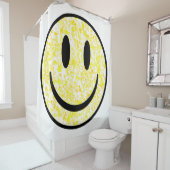 Gesplitst glimlachend gezicht douchegordijn (In situ)