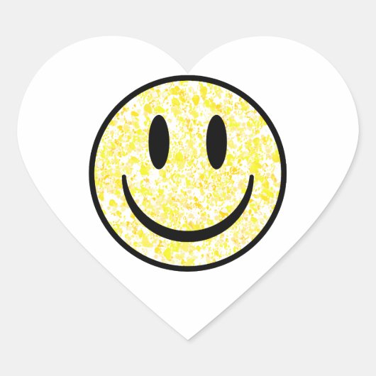 Gesplitst glimlachend gezicht hart sticker (Voorkant)