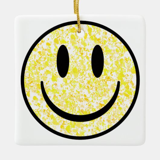 Gesplitst glimlachend gezicht keramisch ornament (Voorkant)