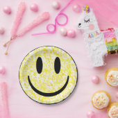 Gesplitst glimlachend gezicht papieren bordje (Feest)