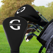 Gesplitst Monogram Bold Typografie Zwart-wit Golfheadcover
