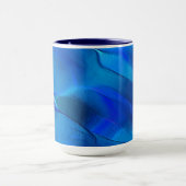 Gesplitst ondoorschijnend metaal in groen en crème mok (Midden)