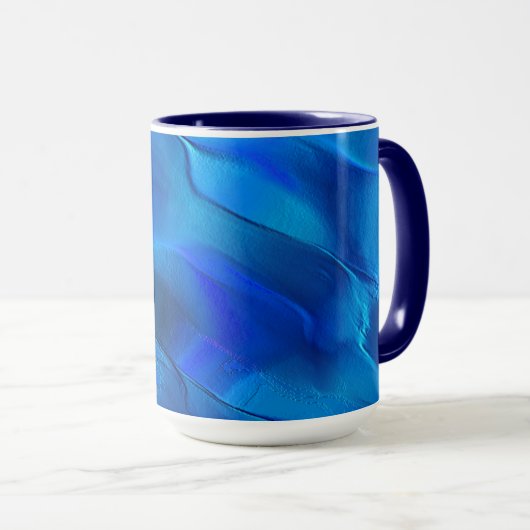 Gesplitst ondoorschijnend metaal in groen en crème mok (Voorkant rechts)