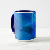 Gesplitst ondoorschijnend metaal in groen en crème mok (Voorkant links)