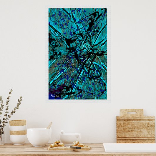 Gesplitst over het Poster van de Splatter van de V (Keuken)