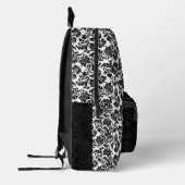 Gesplitst scherm zwart-wit damast patroon bedrukte rugzak (Links)
