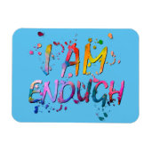 Gesplitste bevestiging "Ik ben voldoende" op blauw Magneet (Horizontaal)