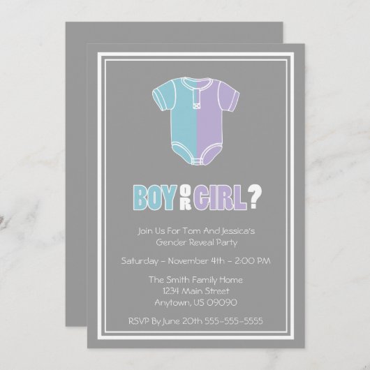 Gesplitste Creeper Gender onthullen partijuitnodig Kaart (Voorkant / Achterkant)