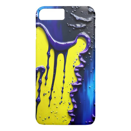 Gesplitste gele Paarse verf Abstract uitstrijken Case-Mate iPhone Case (Achterkant)