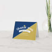 Gesplitste kleuren Modern White Sketch Afstuderen  Bedankkaart (Voorkant)