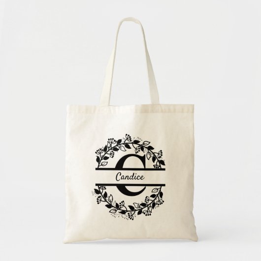 Gesplitste Monogram Letter C Persoonlijke Canvas t Tote Bag (Voorkant)