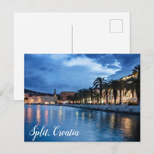 Gesplitste promenade in het Briefkaart van Kroatië (Voorkant / Achterkant)