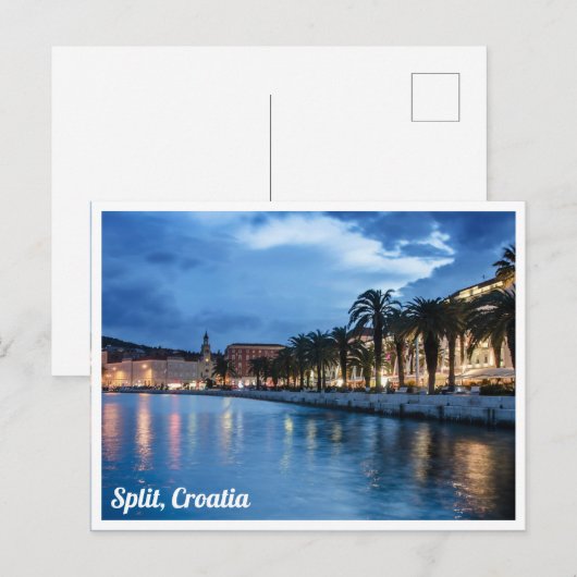 Gesplitste promenade in het Briefkaart van Kroatië (Voorkant / Achterkant)