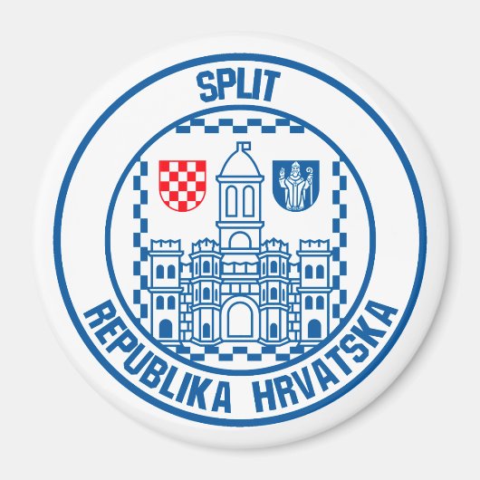 Gesplitste ronde Embleem Magneet (Voorkant)