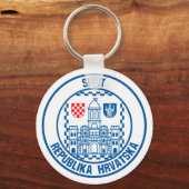 Gesplitste ronde Embleem Sleutelhanger (Voorkant)