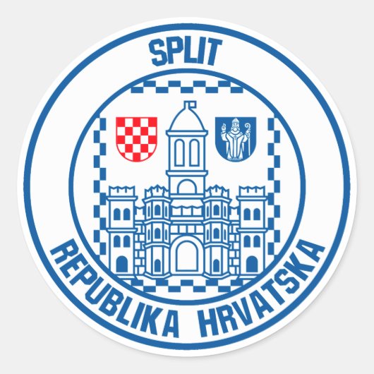 Gesplitste ronde Embleem Sticker (Voorkant)