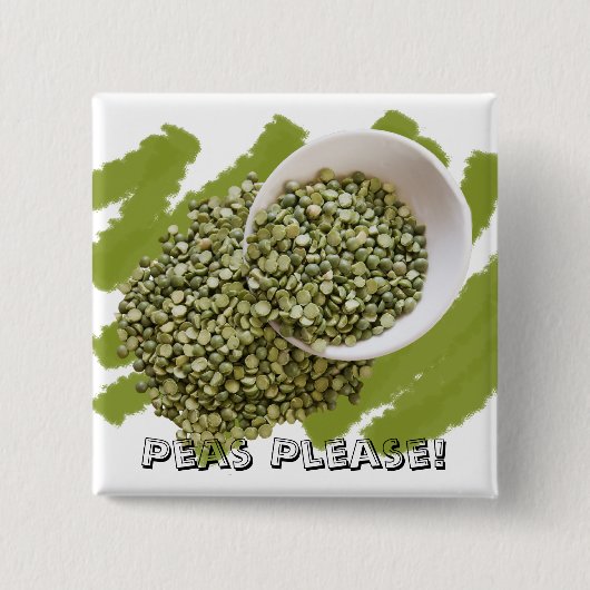 Gesplitste split groene erwten voedsel foto vierkante button 5,1 cm (Voorkant)