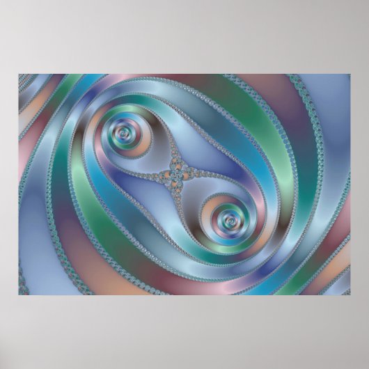 Gesplitste tunnel - Fractaal Poster (Voorkant)