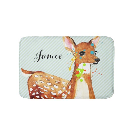 Gesplitste verf Fawn herten kinderen Badmat (Voorkant)