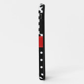 Gesplitste zwarte witte poka Dot RedvMonogram Case-Mate iPhone Case (Achterkant/links)