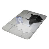 Gespoelde melk en zwart Kat Badmat (Gekanteld)