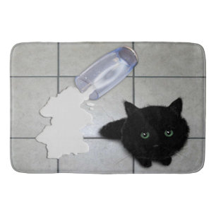 Gespoelde melk en zwart Kat Badmat
