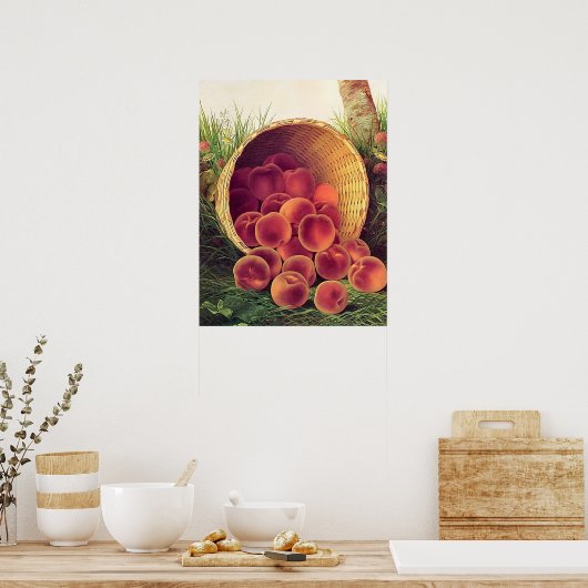 Gespoelde perziken poster (Keuken)