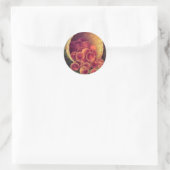 Gespoelde perziken ronde sticker (Tas)