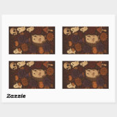 gespoken bos egel halloween rechthoekige sticker (Vel)