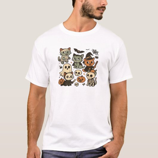 Gespoken Kat Trick-or-Treaters Oversized T-shirt (Voorkant)