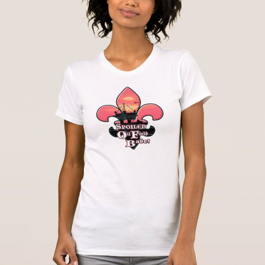 GESPOLIEERD OLIEVELD BABE T-SHIRT (Voorkant)