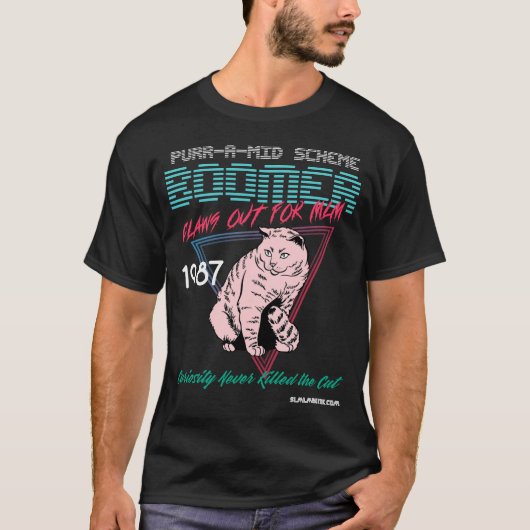 Gesponnen-a-mid-schema Boomer: Donkerkleurige T - T-shirt (Voorkant)