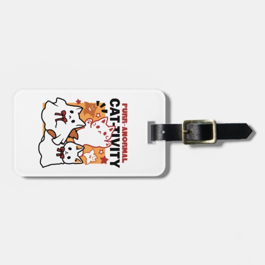 Gesponnen-anormale Cat-tivity Schattige Halloween  Bagagelabel (Voorkant horizontaal)