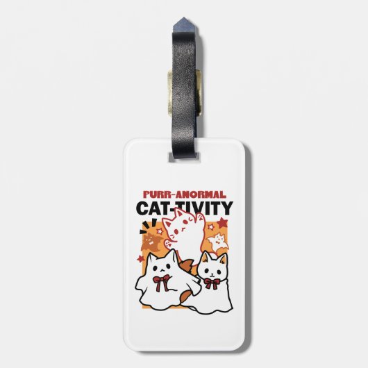 Gesponnen-anormale Cat-tivity Schattige Halloween  Bagagelabel (Achterkant verticaal)