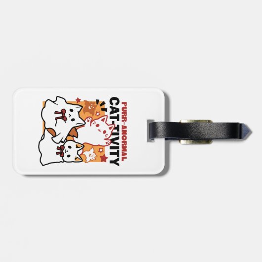 Gesponnen-anormale Cat-tivity Schattige Halloween  Bagagelabel (Achterkant horizontaal)