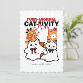 Gesponnen-anormale Cat-tivity Schattige Halloween  Feestdagenkaart (Staand voorkant)
